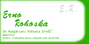 erno rohoska business card